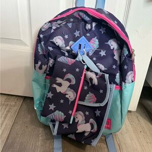 Unicorn Kids Backpack Set - Blue and Pink